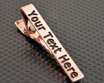 Rose Gold Tie Bar, Rose Gold Tie Clip, Rose Gold Wedding, Groomsmen Gift, Personalized Tie Bar, Custom Tie Bar, Tie clip, Custom Tie Clip