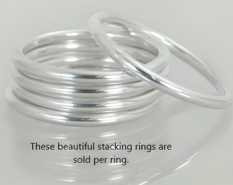 Round Classic Silver Stacking Ring(s), Heirloom Quality, Sterling , Dainty Silver Band, Solid Silver Ring, Round Silver Ring, Stacking Ring,