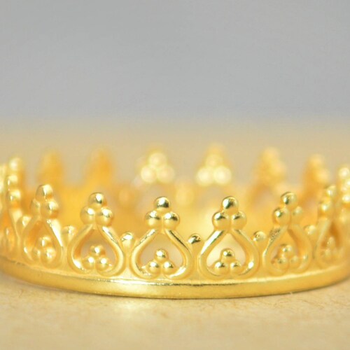 Dainty Rose Gold Crown Ring Rose Gold Princess Crown Ring Etsy