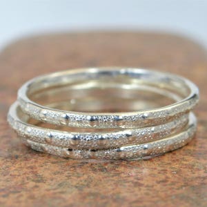 Elegant Silver Ring, Simple Wedding Band, Thin Sterling Silver Ring, Textured Silver Band, Silver Stacking Ring, Boho Silver Ring, Silver