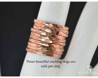 Classic Copper Stacking Ring, Stack Ring, Copper Band, Stacking Ring, Copper Ring, Hammered Ring, , Stack Ring, Pure Copper, Stackable Ring