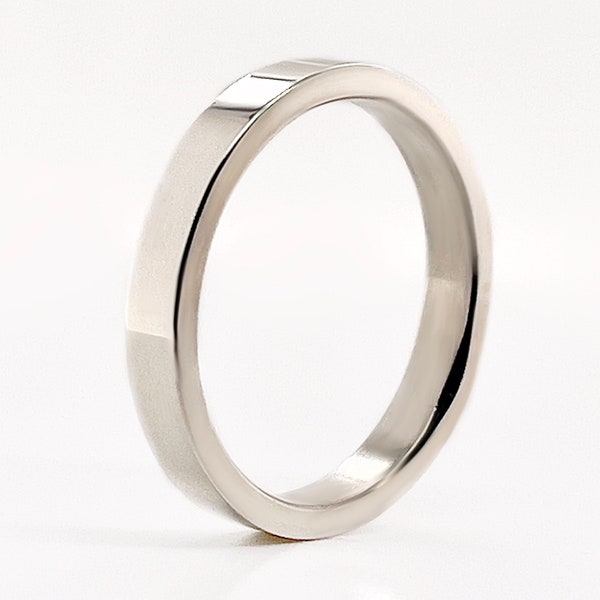 3mm  White Gold Ring 10k, 14k, 18k, Solid Gold, 3mm White Gold Band, Minimal Wedding Ring, Real gold, Simple wedding band, White Gold
