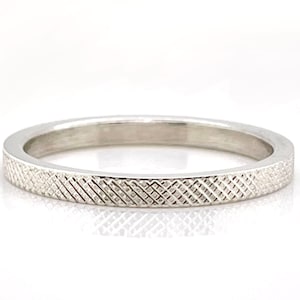 Alliance en platine massif 2 mm gravée florentine, Alliance en platine, Ruthénium en platine 950, Alliance minimale, Gravure gratuite