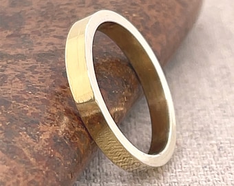 Solid Gold Flat Wedding Band, 3mm wide, classic wedding ring, available in: 10k, 14k, 18k, 22k, unisex, minimilist