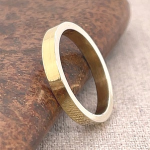 Solid Gold Flat Wedding Band, 3mm wide, classic wedding ring, available in: 10k, 14k, 18k, 22k, unisex, minimilist image 1