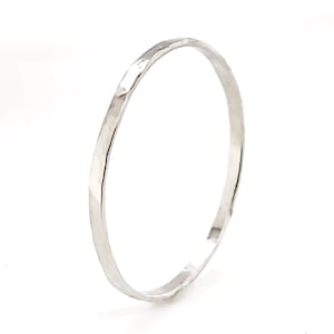 Solid White Gold Stacking Ring - 10k, 14k, or 18k Real Gold, Dainty, Rustic & Unique, Thin, Minimalist and Lightweight