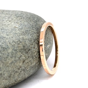 1.5mm Square Rose Gold Ring 10k, 14k, or 18k, Solid Gold, Square Gold Band, Square Gold Ring, Real gold, minimal wedding band, Rose Gold image 1