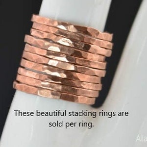 Classic Copper Stacking Ring, Stack Ring, Copper Band, Stacking Ring, Copper Ring, Hammered Ring, Arthritis Ring, Stack Ring, Stackable Ring image 1