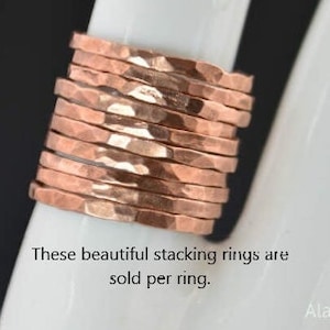 Classic Copper Stacking Ring, Stack Ring, Copper Band, Stacking Ring, Copper Ring, Hammered Ring, Arthritis Ring, Stack Ring, Stackable Ring image 1