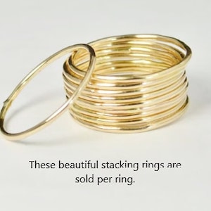 Thin Round Gold Stackable Ring, 14k Gold Filled, Stacking Rings, Dainty Gold Ring, Tiny Ring, Skinny Ring, Gold Filled Ring, Thin Gold Ring image 1