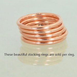 Round Copper Classic Size Stackable Rings, Copper Rings, Stackable Rings, Stacking Rings, Copper Ring, Round Copper Rings, Copper Band image 1
