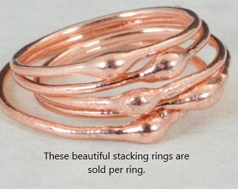 Unique Copper Stacking Ring(s), Copper Ring, Hippie Ring, Boho Rings, unique rings for her, Dew Drop Rings, Thin Copper Ring, bohemian rings