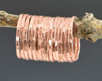 Set of 15 Thin Copper Stackable Rings, Copper Rings, Stackable Rings, Stacking Rings, Copper Ring, Hammered Copper Rings