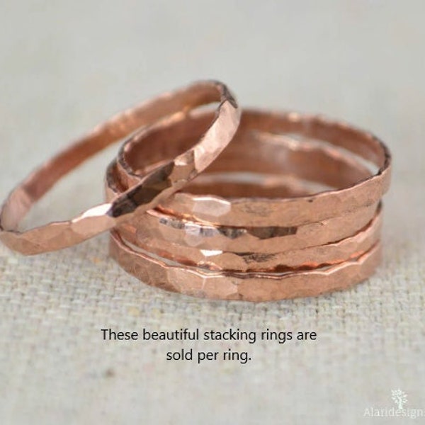 Thick Stackable Copper Ring(s), Copper Rings, Stackable Rings, Copper Ring, Hammered Copper, Copper Band, Arthritis Ring, Copper Jewelry