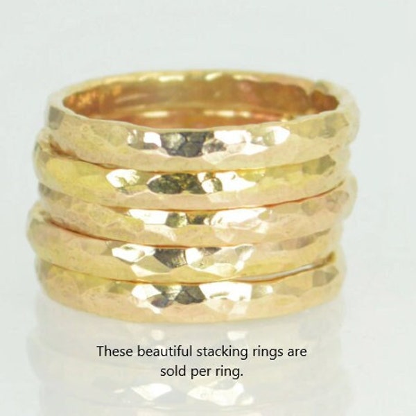 Super Thick Stackable 14k Gold Filled Ring, Gold Ring, Stackable Ring, Gold Ring, Hammered Ring, Gold Band, Yellow Gold, Gold Jewelry