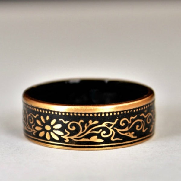 Japanese Coin Ring, Black Ring, Japanese Ring, Coin Ring, Bronze Ring, Japanese Coin, Japanese Jewelry, Coin Rings, Japanese Art, Coin Art