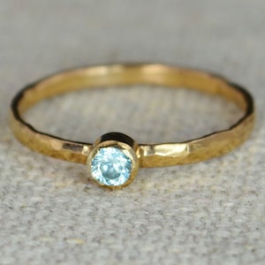 Classic Rose Gold Filled Aquamarine Ring, Solitaire, Solitaire Ring, Rose Gold Filled, March Birthstone, Mothers Ring, Gold, Aquamarine Ring image 1