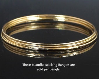 Gold Filled Bangle, Thin Bangle, Textured Bangle, Gold Bangle, Thin Gold Bangle, Gold Bracelet, Hammered Gold Bangle, Alari, Textured Bangle