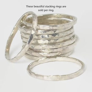 Classic Silver Stacking Rings, Petite Stacking Ring, Stack Ring, Stacked Ring, Thin Boho Ring, Stacking Ring, Stackable Ring, Silver Rings image 1