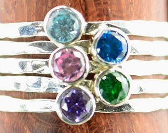 Grab 5 - Dainty Silver Mothers Rings, Mother's Ring, Grandmas Rings, Mommy Ring, Mothers Jewelry, Mothers Ring, Gift for Mom