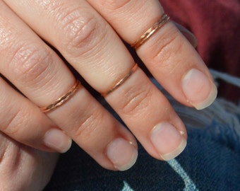 Copper Midi Ring, Knuckle Ring, Thin Copper Ring, Copper Band, Pure Copper Ring, Hammered Copper Ring, Knuckle Rings, Midi Rings, Copper