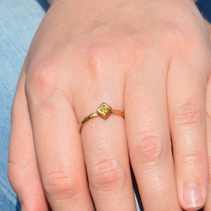 Square Topaz Ring, Gold Filled Topaz Ring, November Birthstone Ring, Square Stone Mothers Ring, Square Stone Ring, Gold Ring, Topaz Ring image 1
