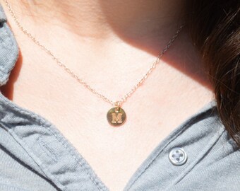 Tiny Monogram Necklace,  Gold Filled Necklace, Gold Filled Jewelry, Monogram Pendant, Gold Jewelry, Letter Pendant, Gold Pendant, Alphabet