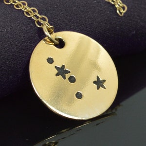 Cancer Pendant, 14k Gold Filled, Cancer Necklace, Zodiac Necklace, Zodiac Jewelry, Horoscope Necklace, Gold Necklace, Cancer Jewelry, Alari image 1