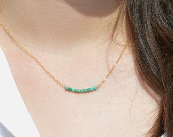 Turquoise Necklace, Gem Bar, Dainty 14k Gold Fill, Sterling Silver, Rose Gold, Green Necklace, Faceted Turquoise, Bar Necklace, Gold