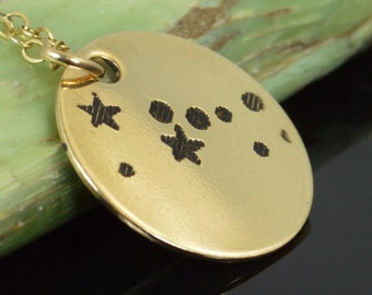 Taurus Pendant, 14k Gold Filled, Taurus Necklace, Zodiac Necklace, Zodiac Jewelry, Horoscope Necklace, Gold Necklace, Taurus Jewelry, Alari