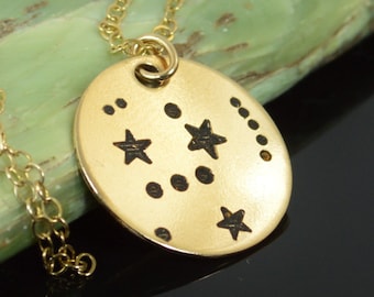 14k Gold Filled Orion Necklace, Gold Orion Necklace, Gold filled, Gold Constellation, Orion Jewelry, Zodiac Necklace, Star Pendant