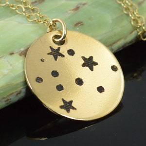 14k Gold Filled Aquarius Necklace, Gold Aquarius Necklace, Gold filled, Aquarius Constellation, Star Jewelry, Zodiac Necklace, Zodiac image 1