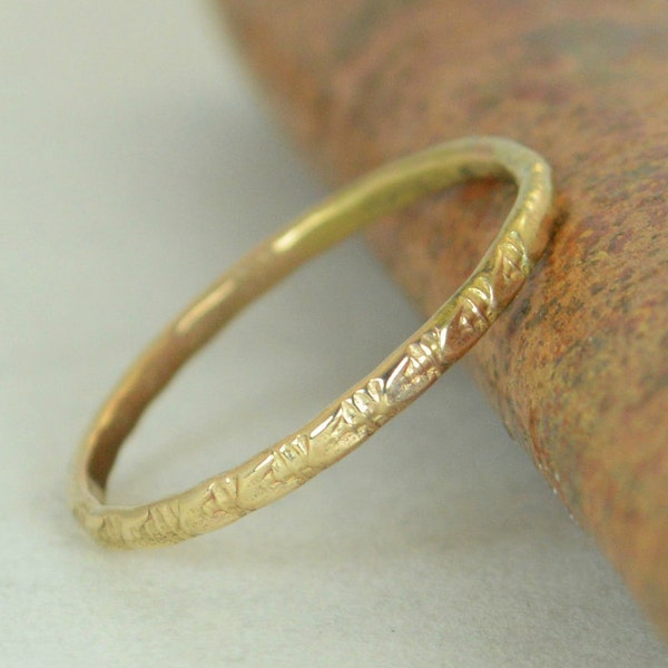 Gold Elegant Rustic Ring with Marble Brown main image 0
