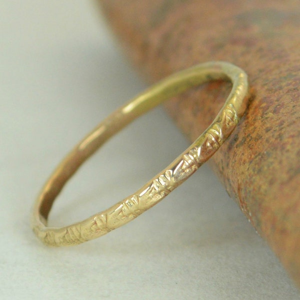 14k Gold Bohemian Ring, Rustic Wedding Ring, Heirloom Quality, Classic 14k Gold Ring, Gold Boho Ring, Rustic Gold Rings, Gold Band, G10