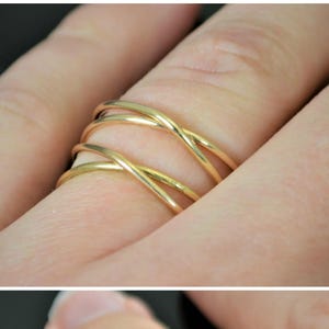 Criss Cross Ring, Gold Filled Ring, Crossover Ring, Wraparound Ring, Cross Ring, Wrap Ring, 14k Gold Filled, Alari, Gold Wrap Ring, 2 Wrap image 1