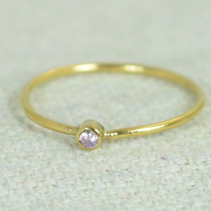 Tiny Pink Tourmaline Ring, Gold Filled Tourmaline Ring, Pink Tourmaline Stacking Ring, Pink Mother Ring, October Birthstone, Tourmaline Ring image 1