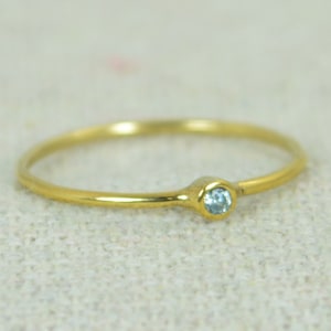 Tiny Aquamarine Ring, Gold Filled Aquamarine Stacking Ring, Gold Filled Aquamarine Ring, Mothers Ring, March Birthstone, Aquamarine Ring image 1