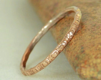 14k Rose Gold Bohemian Ring, Rustic Wedding Ring, Heirloom Quality, Classic 14k Gold Ring, Gold Boho Ring, Rustic Gold Rings, Gold Band, G5