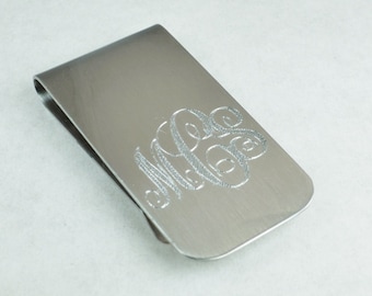 Monogram Stainless Steel Money Clip, Money Clip, Customized Money Clip, Groomsman, Father's Day, Graduation Gift for Male, Gift for Him