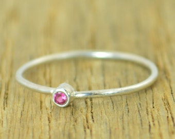 Tiny Ruby Ring, Ruby Stacking Ring, Silver Ruby Ring, Ruby Mothers Ring, July Birthstone, Ruby Ring, Dainty Ruby, Dainty Silver Ring, Ruby