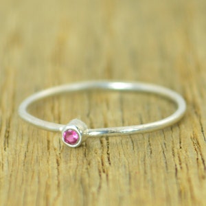 Tiny Ruby Ring, Ruby Stacking Ring, Silver Ruby Ring, Ruby Mothers Ring, July Birthstone, Ruby Ring, Dainty Ruby, Dainty Silver Ring, Ruby image 1