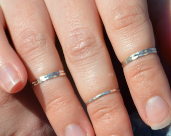 Bague(s) MIDI en argent sterling, Articulations en argent, Anneaux à empiler en argent, Bague midi en argent sterling, Bagues midi en argent, Bagues midi, Anneaux à empiler