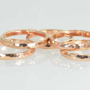 Super Thick Stackable 14k Rose Gold Filled Rings, Stack Ring, Rose Gold Ring, Hammered Ring, Thumb Ring, Alari, Stacking Ring, Simple Ring image 1