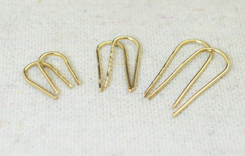 Gold Arc Earrings, Arc Earrings, Horseshoe Earrings,Gold Open Hoop Earrings, Simple Earrings,14K Gold Filled,Gold Open Hoop,Minimal Earrings image 3