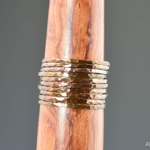 Super Thin Bronze Copper Stackable Rings, Bronze Ring, Skinny Ring, Copper Band, Arthritis Ring, Alari, Hammered Ring, Stacking Ring image 3