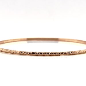 2.5mm Solid Rose Gold Bangle Not Hollow Oculus Pattern Evil Eye Bangle Choose 10K, 14K, or 18k Solid Rose Gold Bangle Bracelet image 4