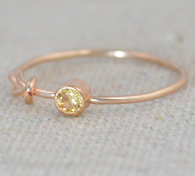 Topaz Infinity Ring, Rose Gold Filled Ring, Stackable Rings, Mother's Ring, November Birthstone Ring, Rose Gold Ring, Rose Gold Knot Ring image 1