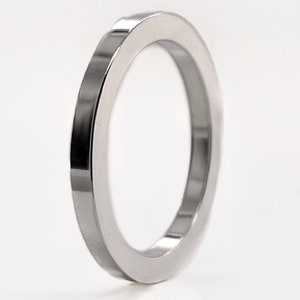 2mm Square Solid Platinum Wedding Band, 950 Platinum Ruthenium , Heavy Platinum Spacer Ring, Rustic Wedding Ring ,Free Engraving image 1