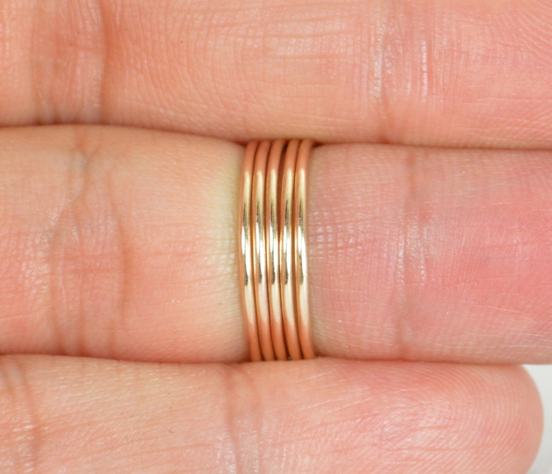 Thin Round Bronze Stacking Rings, Bronze Ring, Bronze Stacking Ring, Bronze Jewelry, Bronze Ring, Dainty Bronze Ring, BoHo Ring image 1