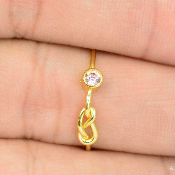 14k Gold Pink Tourmaline Infinity Ring 14k Gold Ring image 1